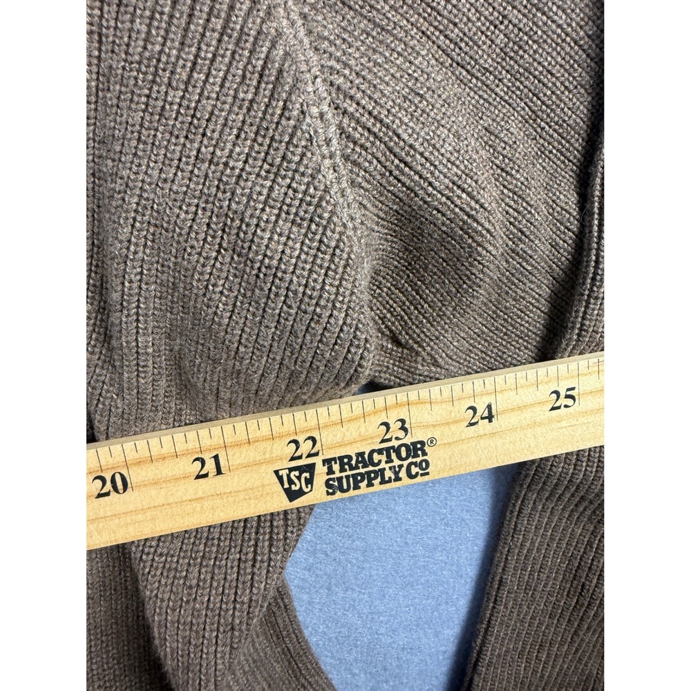 Eddie Bauer Mens XL Tall Brown Ribbed Knit Cotton Crewneck Sweater Pullover - Picture 5 of 5